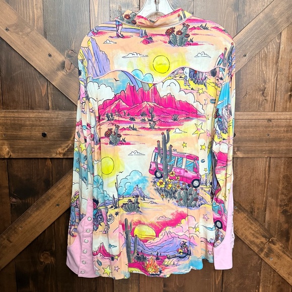 Wrangler x Barbie Cowgirl Limited Collaboration Illustrated Western Shirt Sz XL - Picture 5 of 10